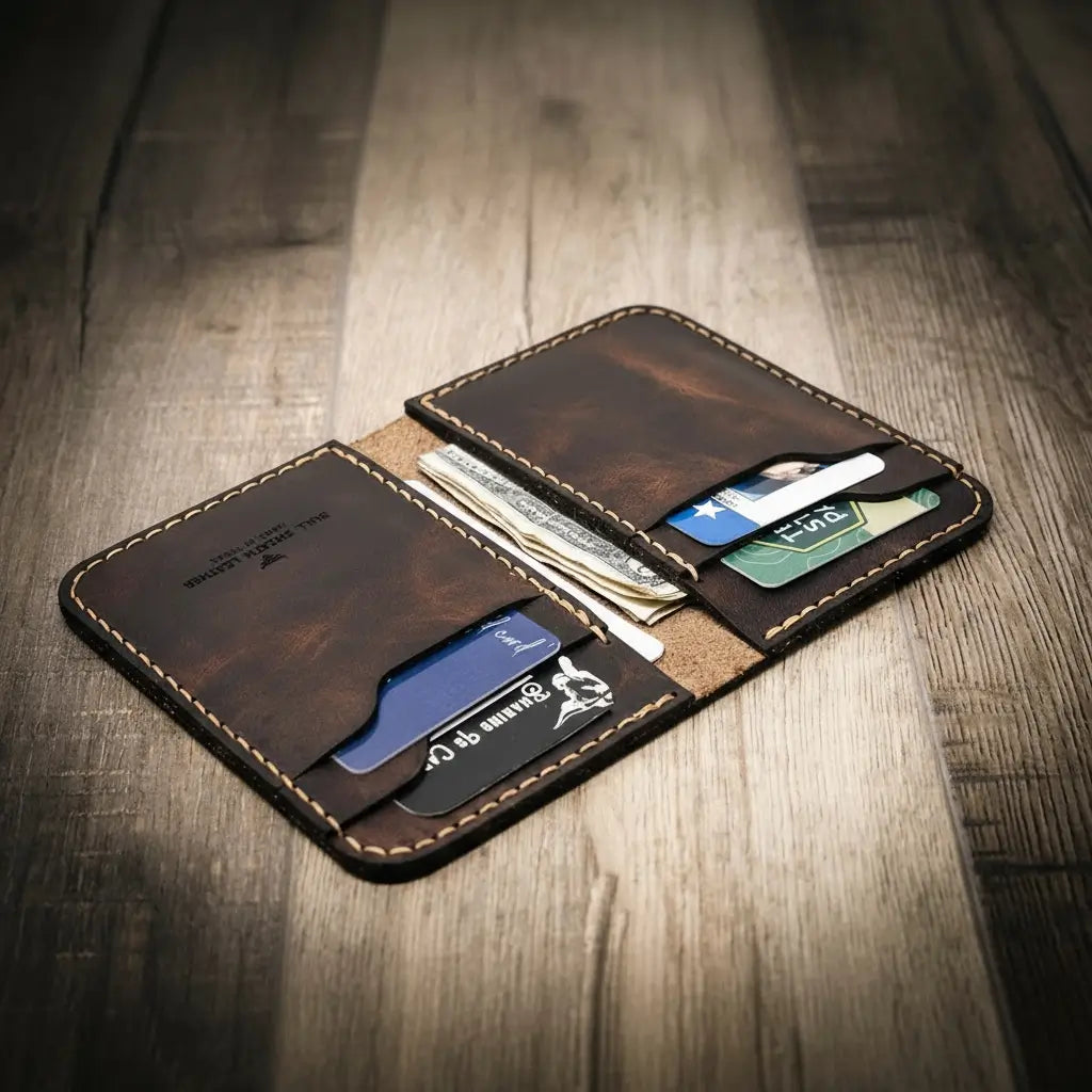 The Tyler Vertical Wallet - Walnut Brown